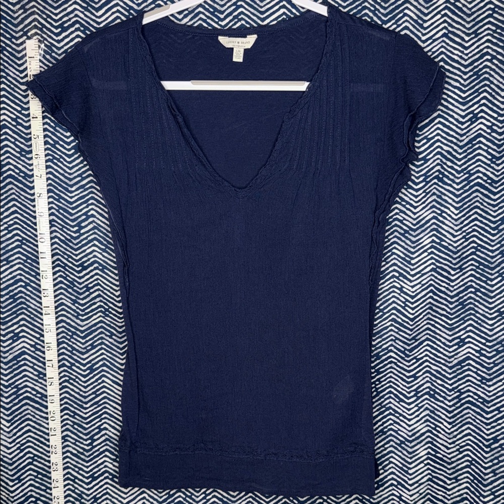 Lucky Brand Deep Blue V-Neck Tee